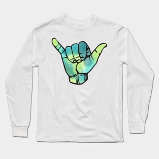 Dark Green Tie Dye Shaka Long Sleeve T-Shirt